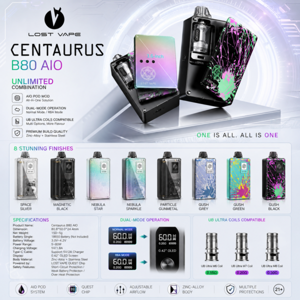 LOST VAPE Centaurus B80 AIO POD MOD