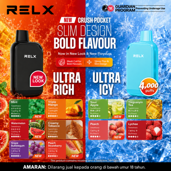 RELX Crush Pocket 4000 Puffs Disposable