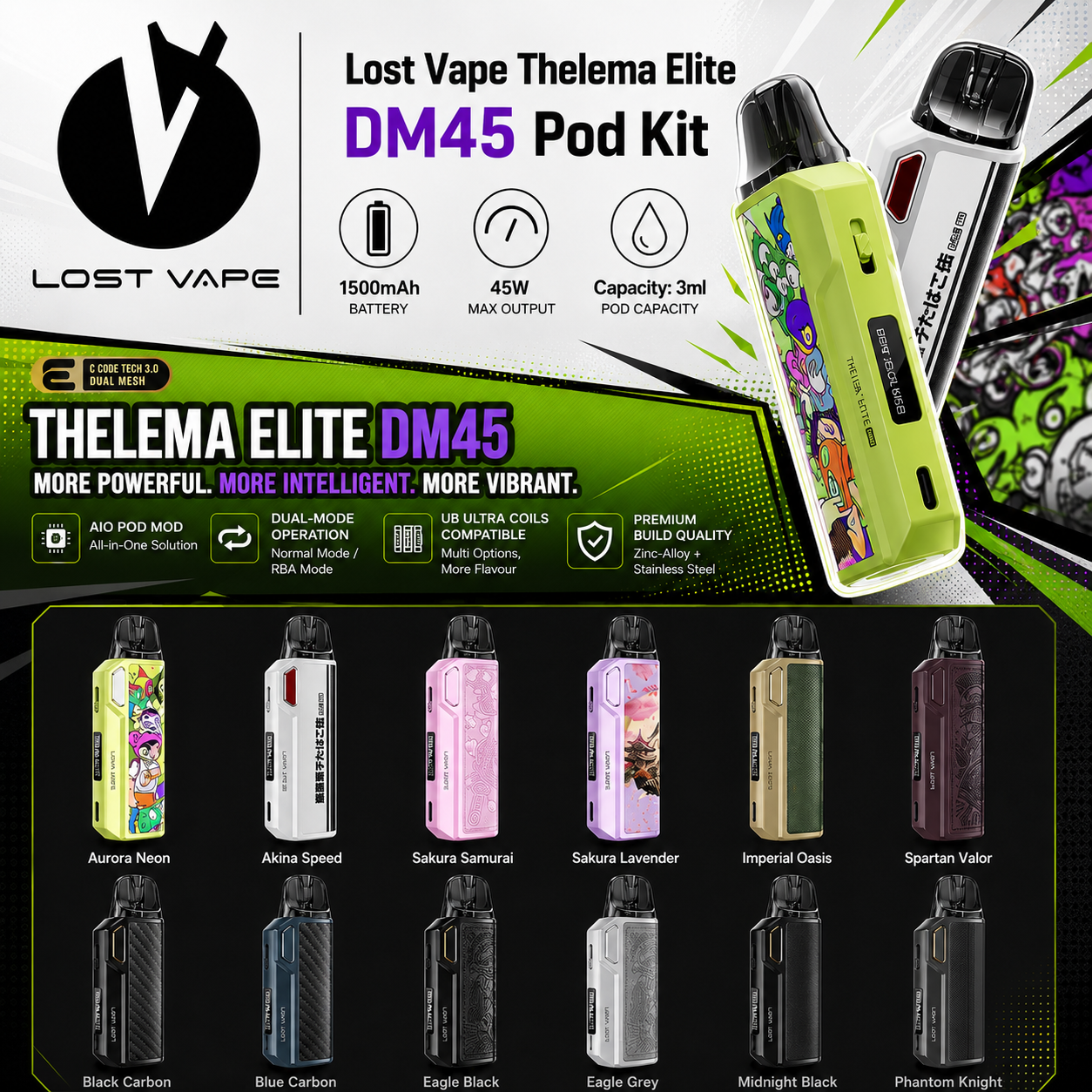 DM45 FULL LOST VAPE Thelema DM45 Pod System