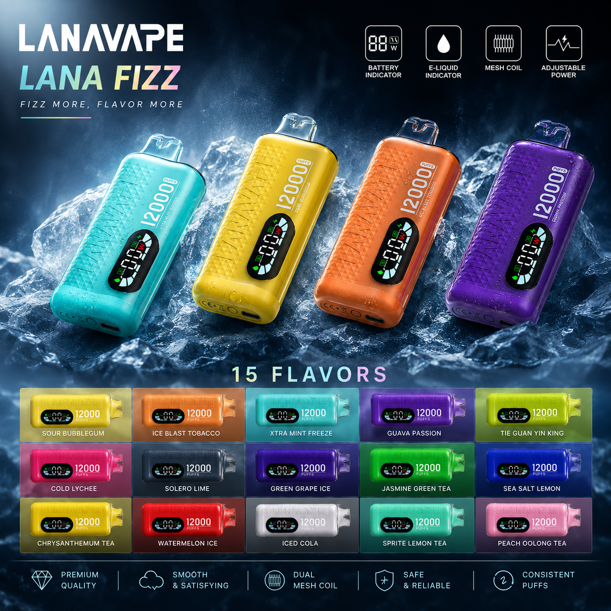 FIZZ 12K FULL LANA Fizz 12000 Puffs Disposable