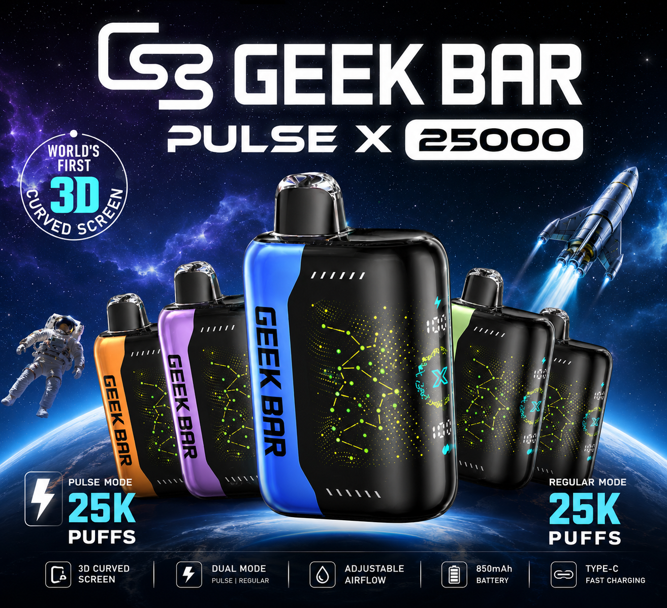 GEEKBAR 25K GEEKBAR Pulse X 25000 Puffs Disposable
