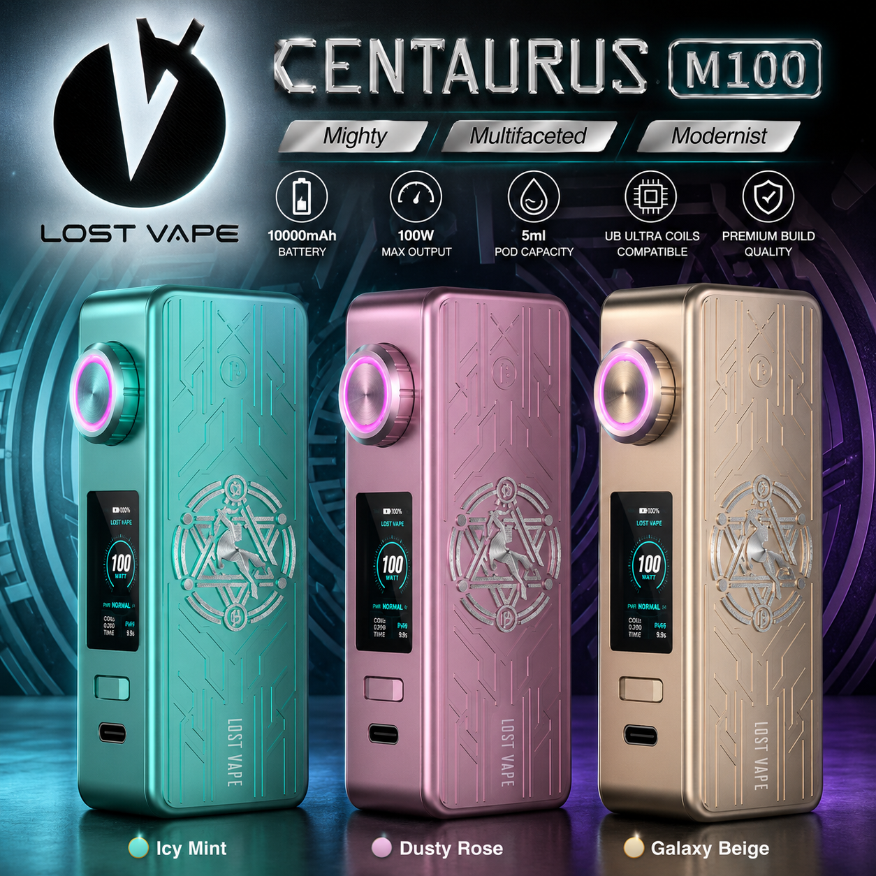 M100 FULL LOST VAPE Centaurus M100 BOX MOD