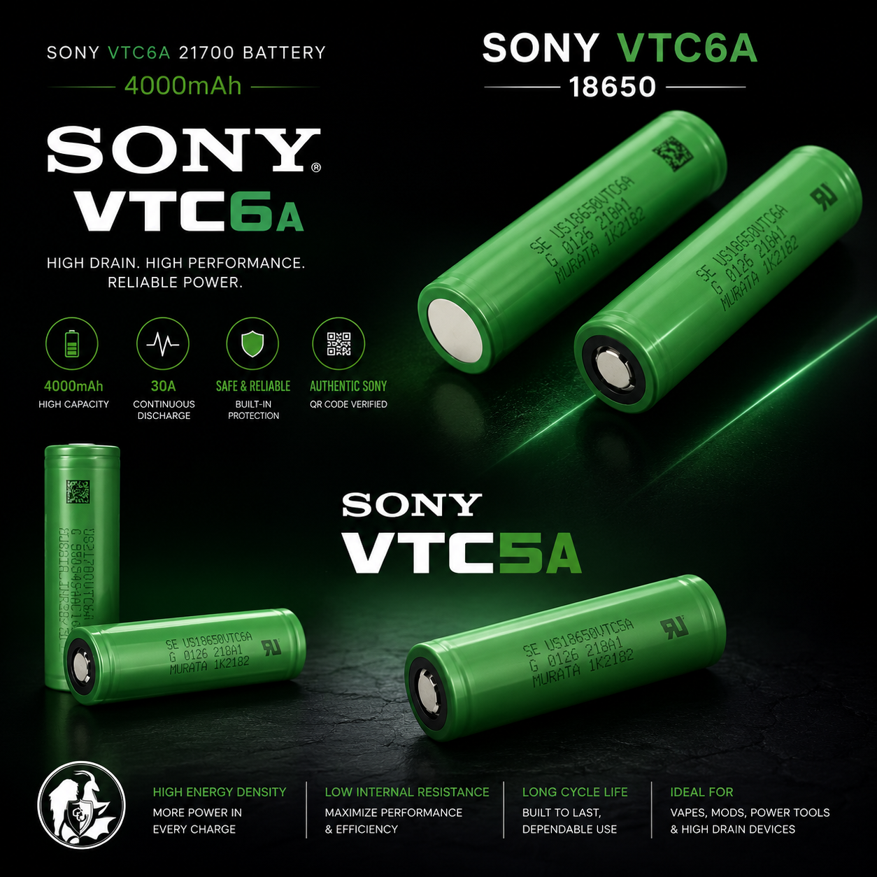 SONY BATTERY SONY Murata VTC Battery 18650
