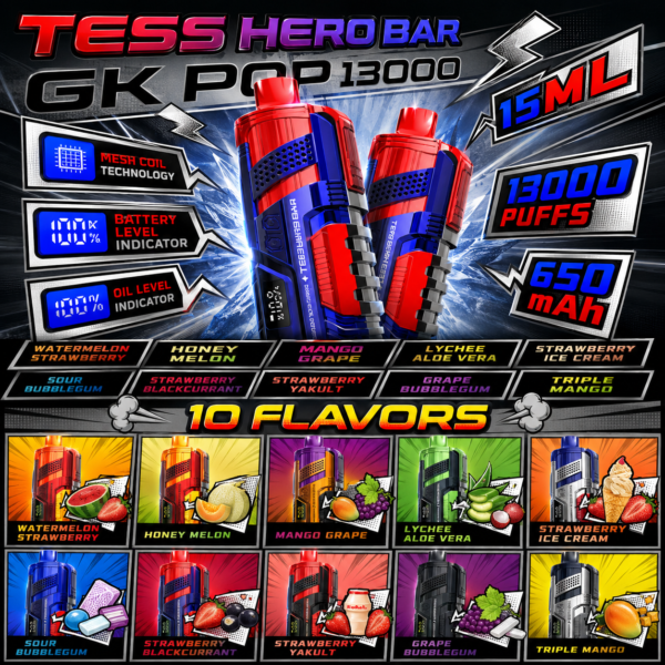 TESS HERO 13000 Puffs Disposable