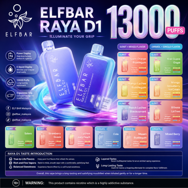 Elf Bar Raya D1 13000 Puffs Disposable