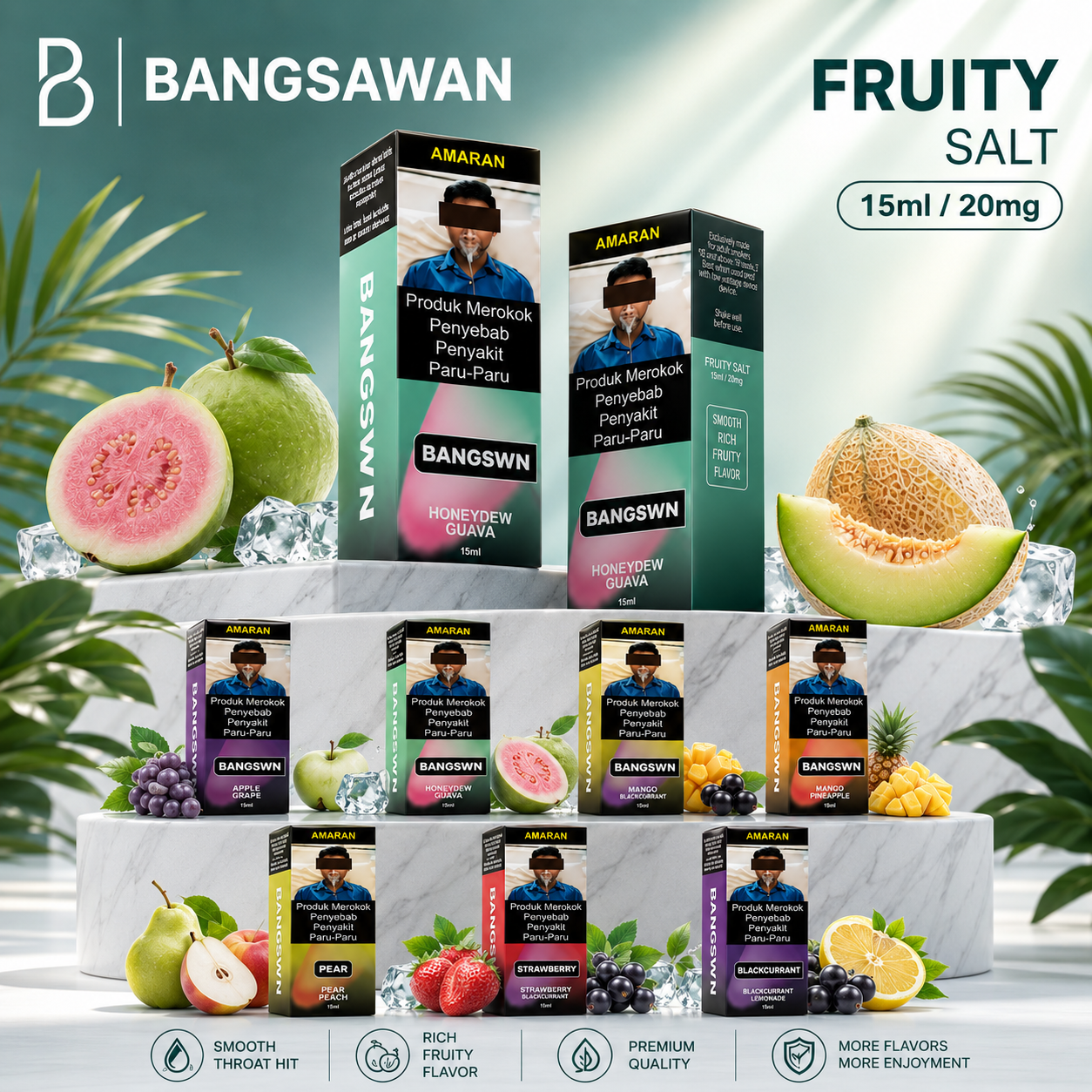 fruity full 2 Salt BANGSAWAN Fruity E-Liquid (15ml)