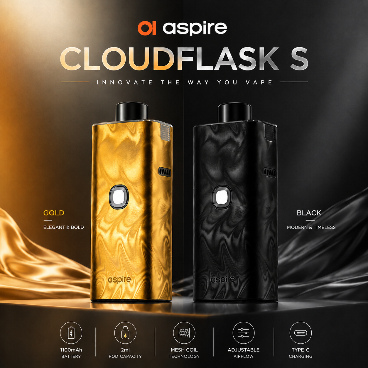kit full ASPIRE Cloud Flask S Pod System