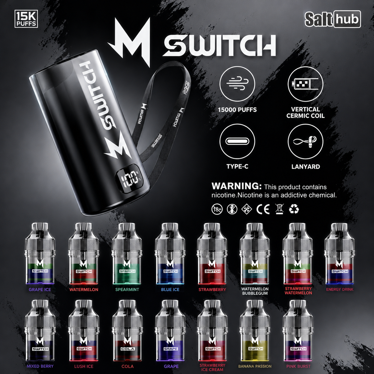 m switch 15k Cartridge M SWITCH 15000 Puffs